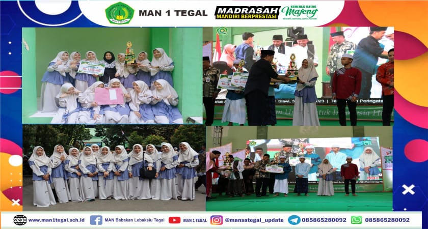 Hadroh Syauqul Musthofa MAN 1 Tegal Raih Juara 3 Festival Hadroh Kemenag CUP Kab. Tegal 2023