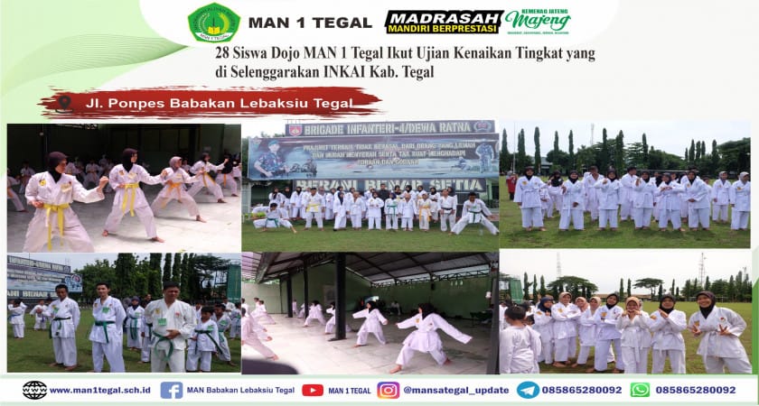 28 Siswa Dojo MAN 1 Tegal Ikut Ujian Kenaikan Tingkat yang di Selenggarakan INKAI Kab. Tegal