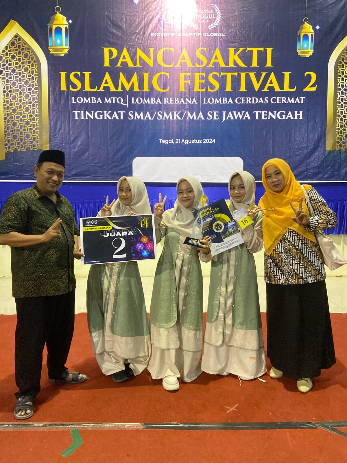 Tim Ekstra Keagamaan MAN 1 Tegal Raih Juara 2 LCC Pancasakti Islamic Festival 2 Tingkat Jawa Tengah 2024