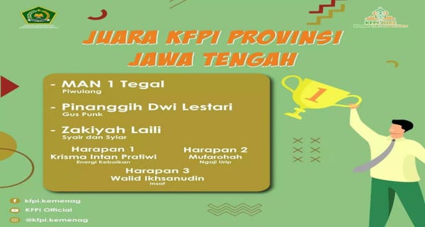 “Piwulang” Film Teater Emas MAN 1 Tegal Juara 1 KFPI (Kompetisi Film Pendek Islami) Tingkat Jawa Tengah 2022