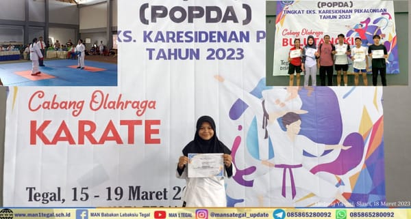 2 Siswi MAN 1 Tegal Raih Medali di Cabor Karate dan Bulutangkis POPDA Karesidenan Pekalongan
