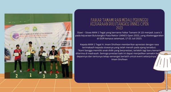 Faikar Tamami Raih Medali Perunggu Kejuaraan Bulutangkis UNNES Open 2023