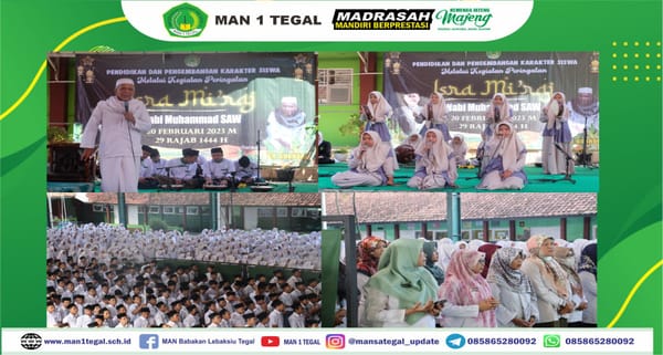 MAN 1 Tegal Gelar Peringatan Isra Mi’raj Nabi Muhammad SAW 1444 H